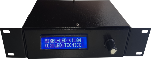 - Controladora SPI <br> - Protocolo E1.31 e Art Net <br> - 04 Saidas de 300 a 1200px ver modelo <br> - 01 Entrada Ethernet <br> - Display e Encoder p/configuração <br> - Alças p/ fixação